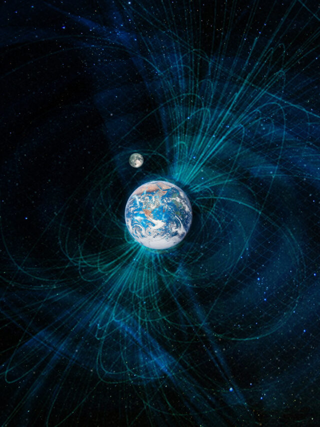 Earth magnetic fields, elements of this image furnished by NASA.